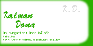 kalman dona business card